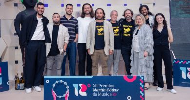 Os tres proxectos finalistas na categoría de Mellor Proxecto de comunicación e difusión musical: ‘Dando a lata’, ‘Recollendo músicas’ e ‘CUAC FM’. Foto: Pixelin.
