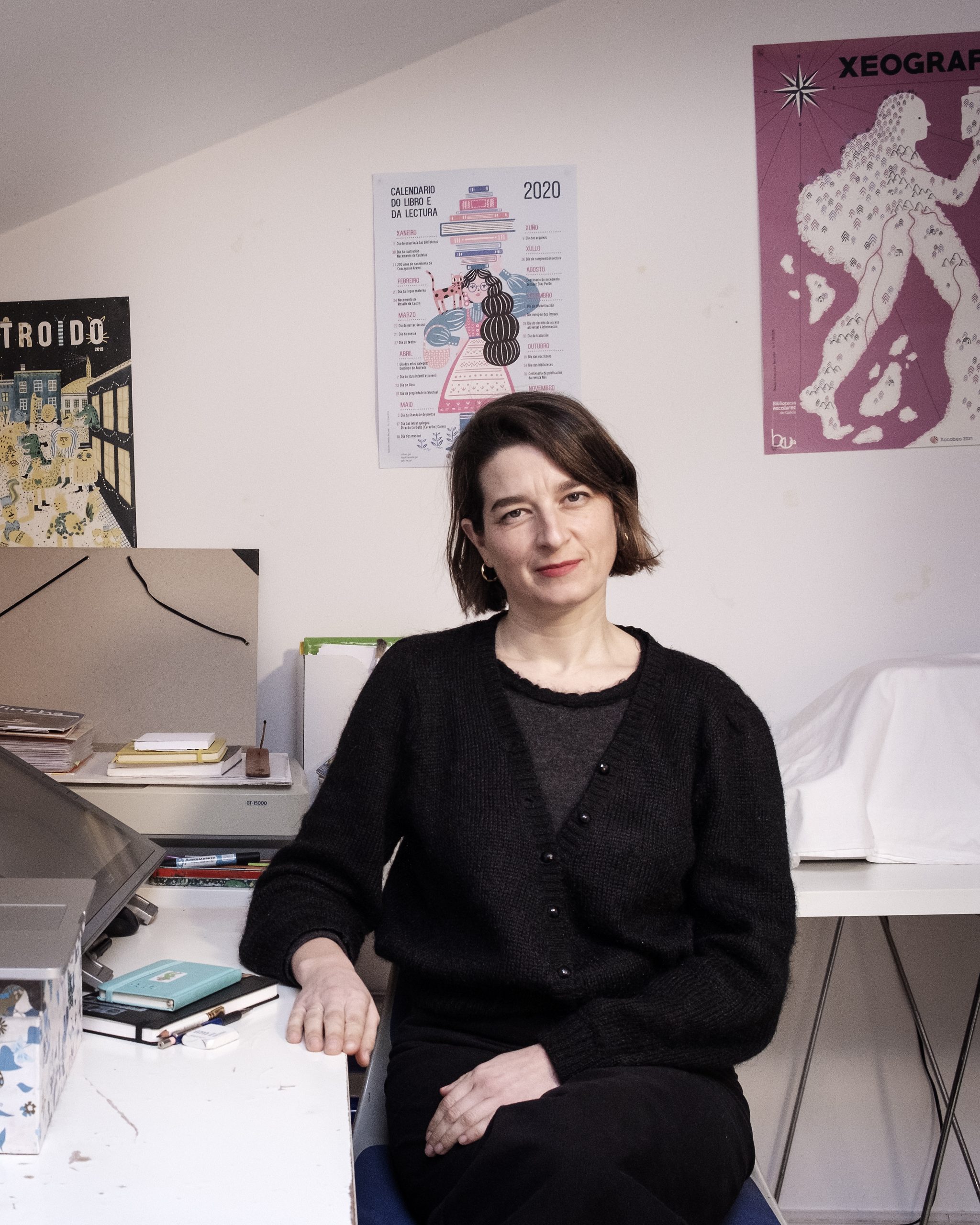 Bea Lema, no seu estudio na Coruña. Foto: Iván Barreiro